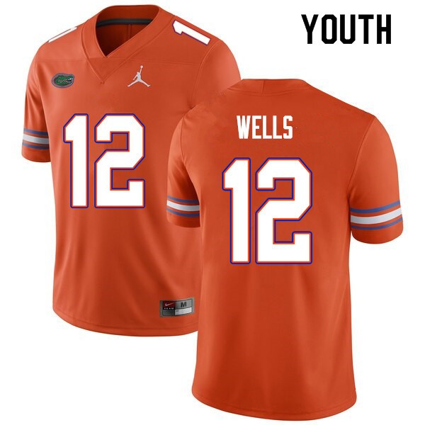Youth #12 Rick Wells Florida Gators College Football Jersey Orange